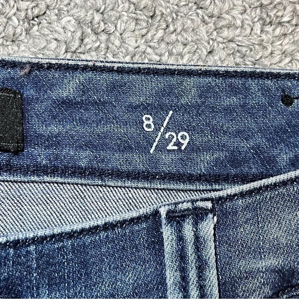 Liverpool The Crop Denim Jeans Womens Size 8 Blue Embroidered Raw Hems - Picture 7 of 15
